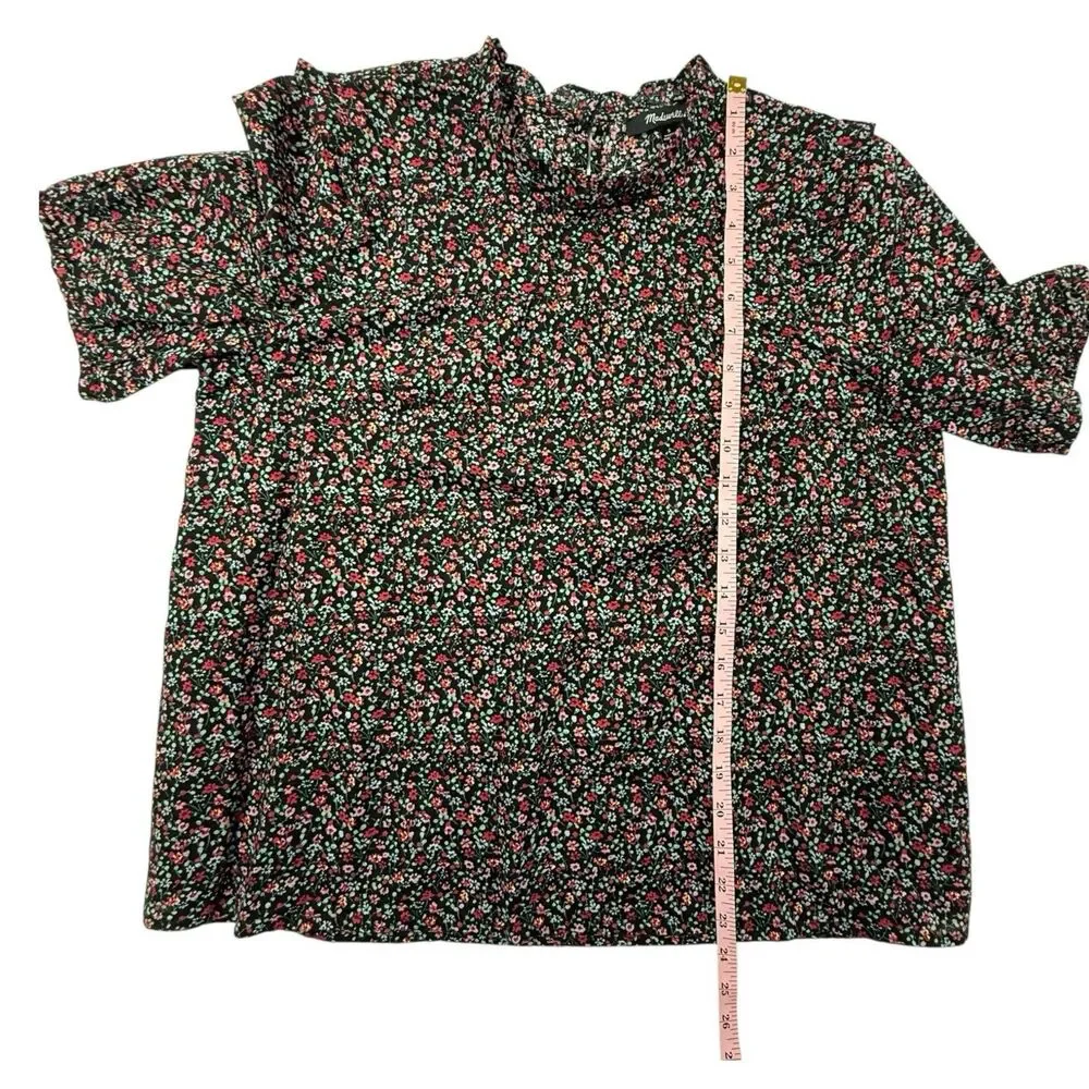 Madewell Floral Puff Sleeve Ruffled Top Women Small Cottagecore Blouse Ditsy